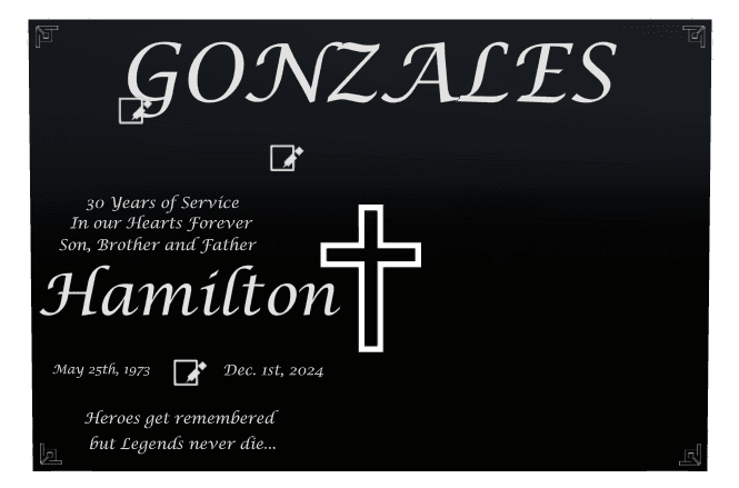 Rectangle (landscape) Laser-Etched Color Plaque – cross preview