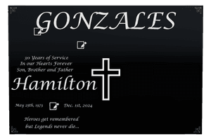 Rectangle Landscape in Our Hearts Forever 4 memorial design preview