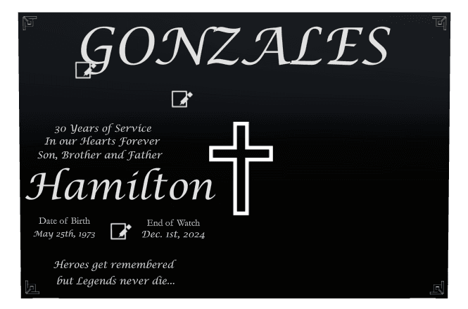 Rectangle (landscape) Laser-Etched Color Plaque – cross preview