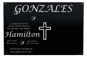 Rectangle Landscape in Our Hearts Forever 5 memorial design preview
