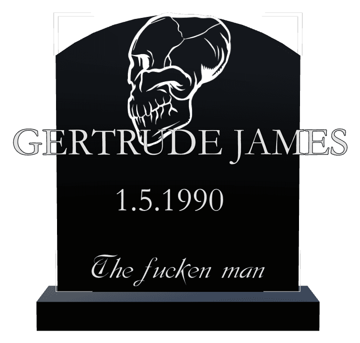 Curved Top Laser-Etched Black Granite Headstone – Jude preview