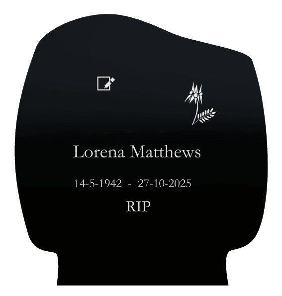 Laser-Etched Black Granite Headstone – Rest in Peace preview