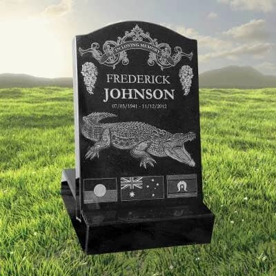 Laser-etched Black Granite Mini Headstone