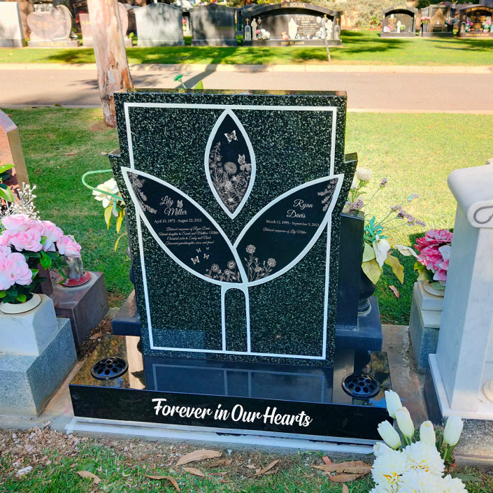 Plant shaped headstone gallery example