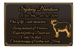 Bronze Plaque - Loving Husband memorial design preview