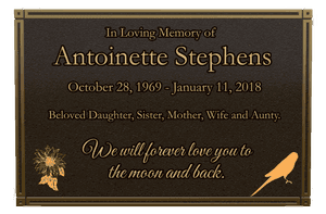 Square - Beloved Daughter memorial design preview