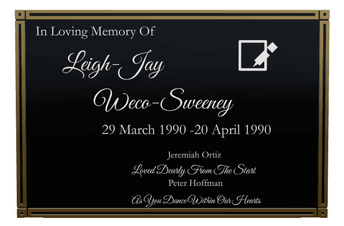 Square Laser-Etched Color Plaque – In Loving Memory preview