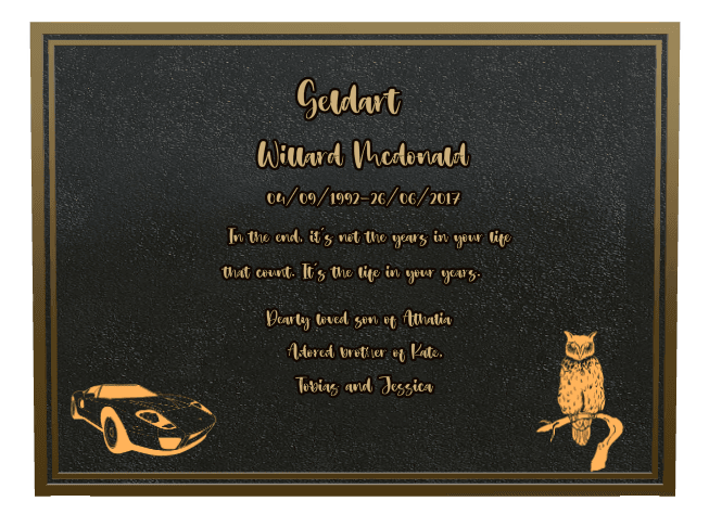 Square Bronze Plaque – Dearly Loved preview