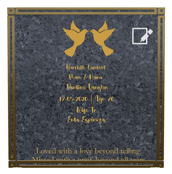 Square Traditional Engraved Plaque – Dove preview