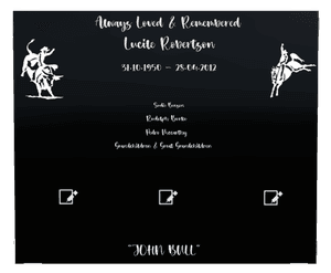 Square - Loved And Remembered memorial design preview