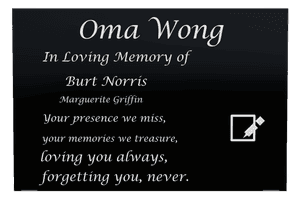 Square - In Loving Memory 8 memorial design preview