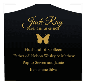 Cropped Peak - Butterflies Headstone memorial design preview