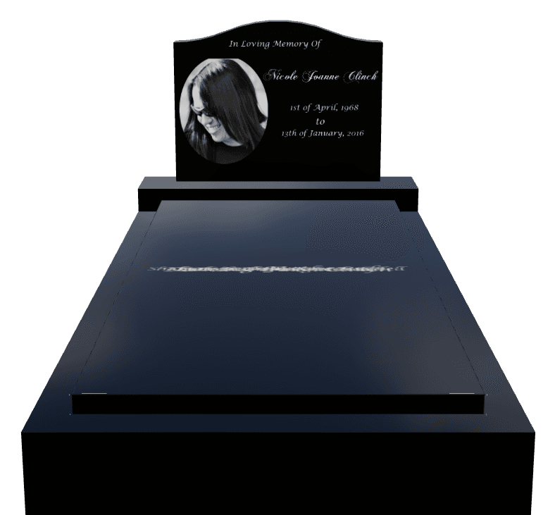 Serpentine Laser-Etched Black Granite Monument – Loving Mother Monument preview