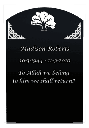 Curved Top - Flower Headstone memorial design preview