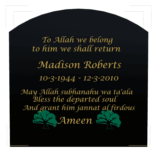 Curved Top Traditional Engraved Headstone – Flower preview