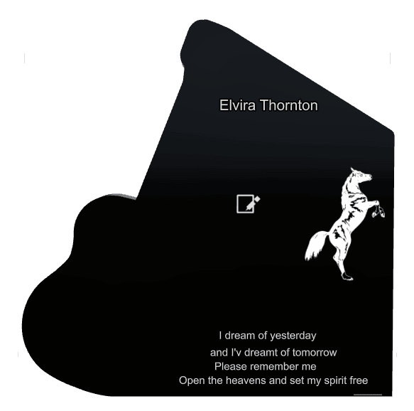 Laser-Etched Black Granite Headstone – Horse preview