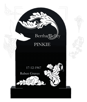 Half Round - Dolphin Flower memorial design preview