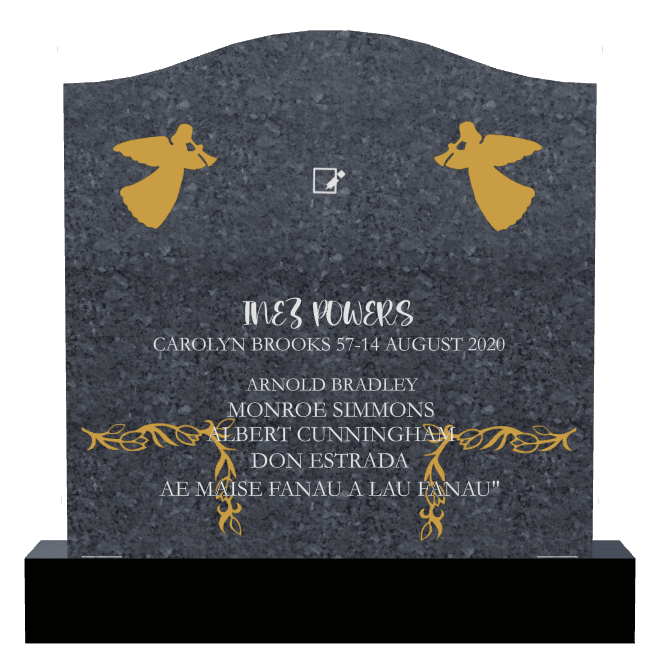 Serpentine Traditional Engraved Headstone – O ia Keriso Lea preview