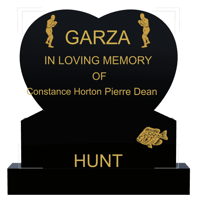 Heart Traditional Engraved Headstone – fish preview