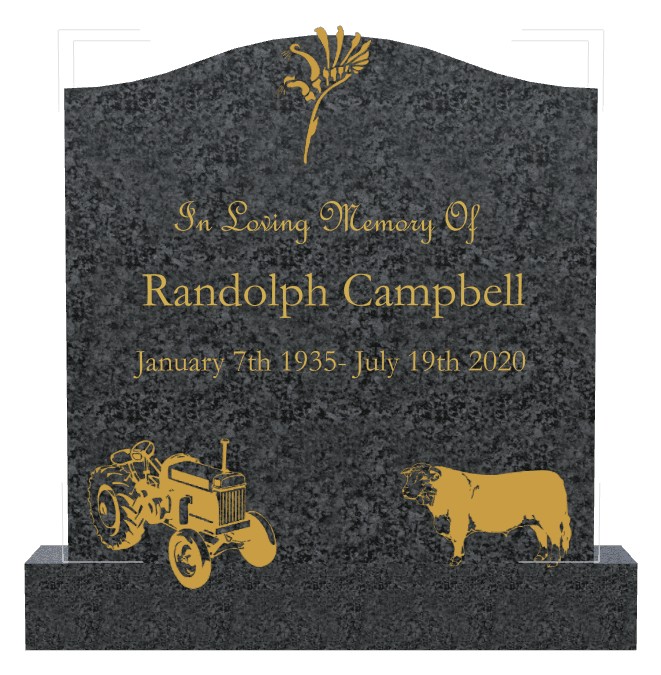 Serpentine Laser-Etched Black Granite Headstone – In Loving Memory preview