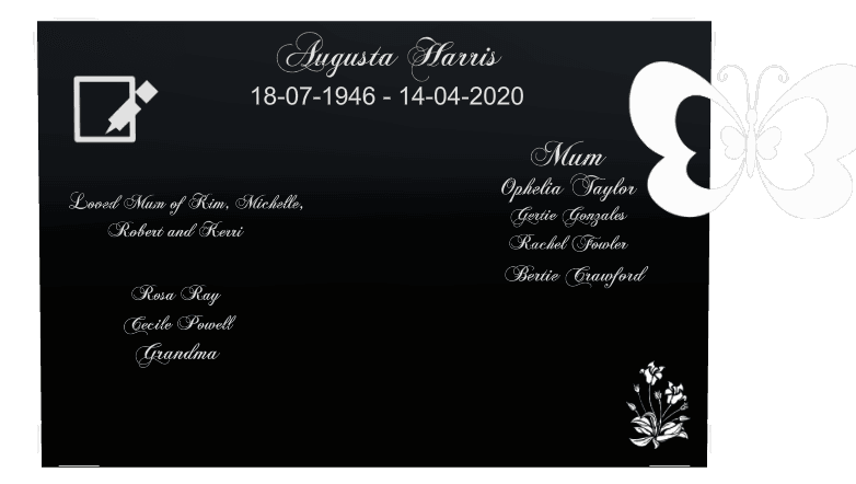 Square Laser-Etched Color Plaque – Butterflies Flower Plaque preview