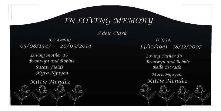 Serpentine Laser-Etched Black Granite Headstone – Loving Father Headstone preview