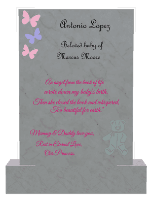 Rectangle - Too Beautiful For Earth memorial design preview