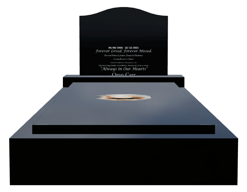 Serpentine Laser-Etched Black Granite Monument – Devoted Father preview