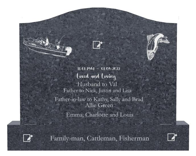 Serpentine Traditional Engraved Headstone – Luke preview