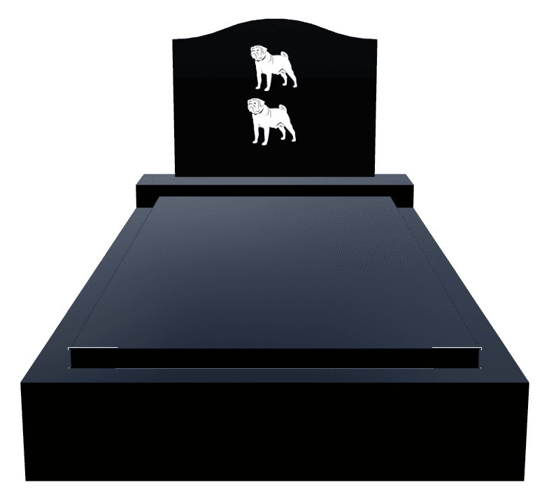 Serpentine Laser-Etched Black Granite Monument – Dog Monument preview
