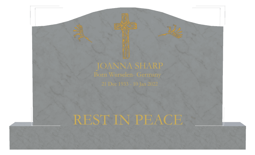 Serpentine Traditional Engraved Headstone – Rest in Peace preview