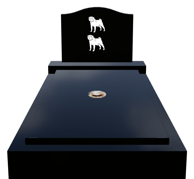 Serpentine Laser-Etched Black Granite Monument – Bird Butterflies preview