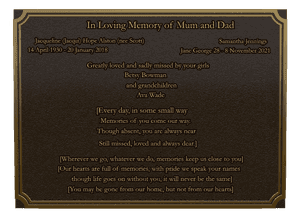 Bronze Plaque - In Loving Memory 5 memorial design preview