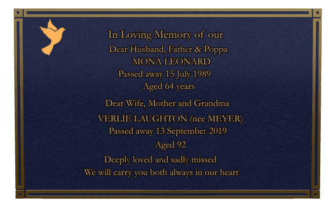 Bronze Plaque Bronze Plaque – In Loving Memory preview