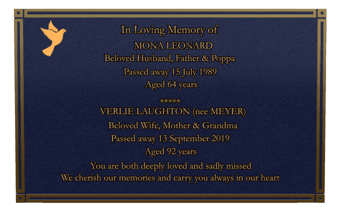 Bronze Plaque Bronze Plaque – In Loving Memory preview