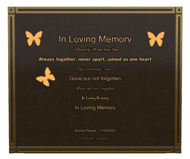 Bronze Plaque Bronze Plaque – Gone But Not Forgotten preview