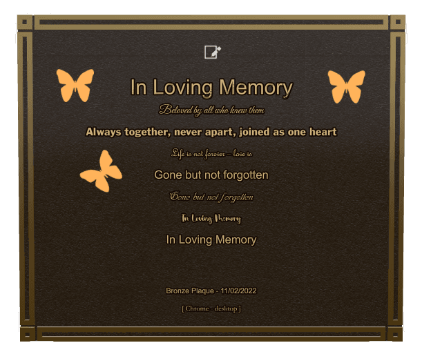 Bronze Plaque Bronze Plaque – Gone But Not Forgotten preview