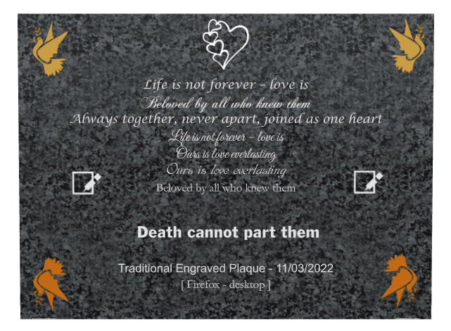Square Traditional Engraved Plaque – Dove preview
