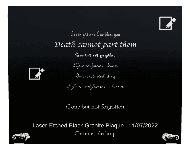Square Laser-Etched Color Plaque – Gone But Not Forgotten preview