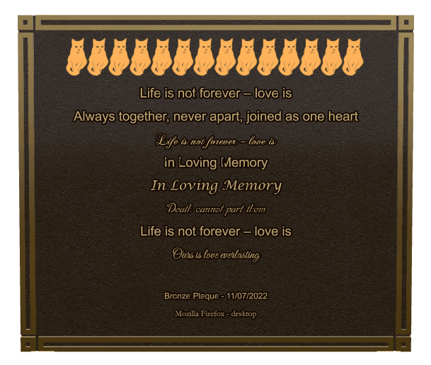 Bronze Plaque Bronze Plaque – In Loving Memory preview