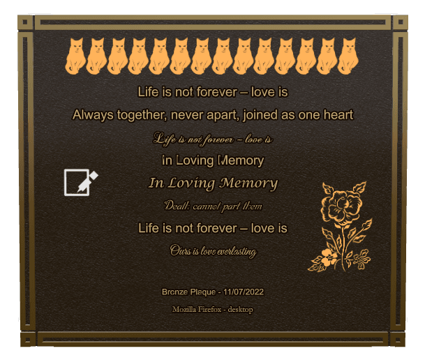 Bronze Plaque Bronze Plaque – In Loving Memory preview