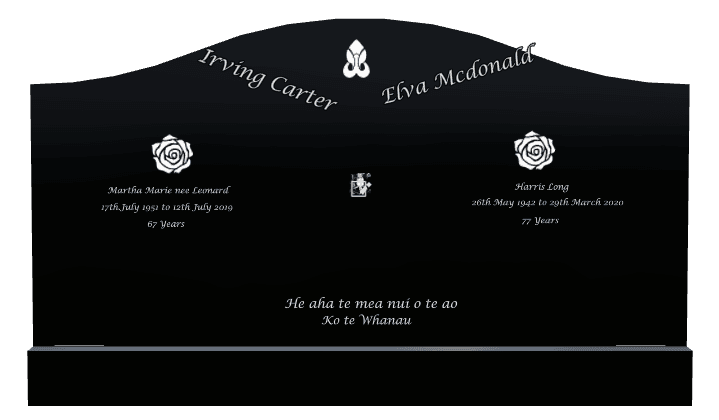 Serpentine Laser-Etched Black Granite Headstone – In Loving Memory preview