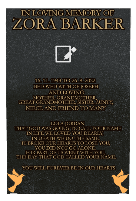 Square Bronze Plaque – In Loving Memory preview