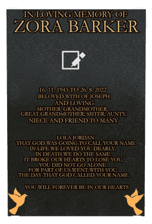 Square - In Loving Memory 41 memorial design preview