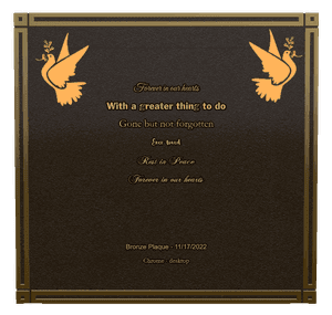 Bronze Plaque - Forever in Our Hearts 5 memorial design preview