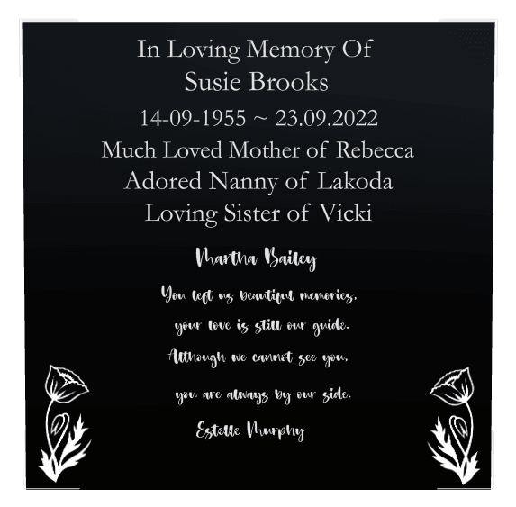 Rectangle (landscape) Laser-Etched Color Plaque – flower preview