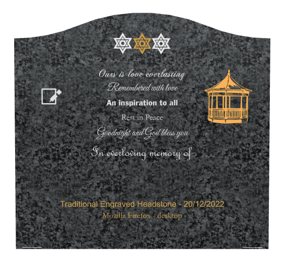Serpentine Traditional Engraved Headstone – Rest in Peace preview