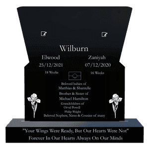 Headstone 45 - Your Wings Were Ready But Our Hearts Were Not Headstone memorial design preview