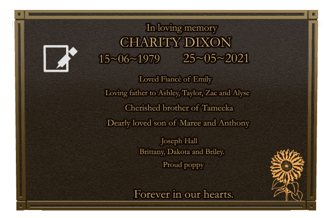 Square Bronze Plaque – Loving Father preview