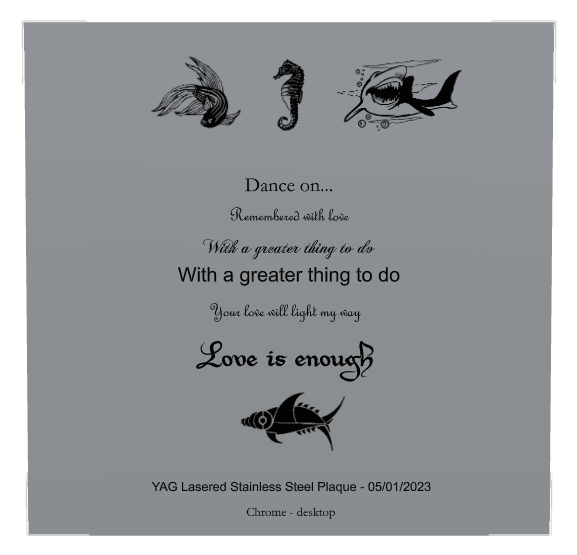Rectangle (landscape) Stainless Steel Plaque – fish preview